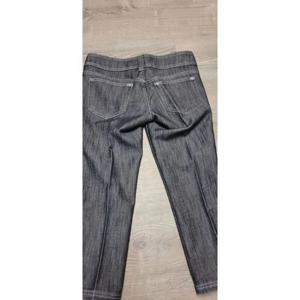 Bebe Jeans‎ Women's Dark Wash Stretch Double Button Slim Crop Jeans Size 28